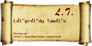 Légrády Tamás névjegykártya